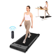 Lichico Walking Pad Under Desk Treadmill with Remote Control and LED for Home/Office, 2.5HP Brushless Motorized Compact Walking Jogging Machine Portable Treadmill with 0.5-4 MPH Speed Range